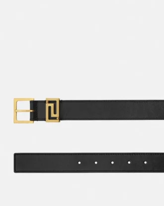 Greca Leather Belt 3 cm