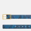 Greca Printed Leather Belt 3 cm