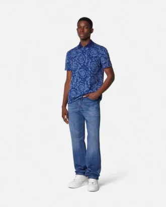 Jacquard Cotton Piqu&eacute; Polo