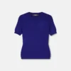 Jacquard Stretch Viscose Fitted Knit T-Shirt