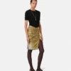 Jacquard Stretch Viscose Fitted Knit T-Shirt