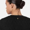 Jacquard Stretch Viscose Fitted Knit T-Shirt