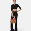 Jacquard Stretch Viscose Knit Crop Cardigan
