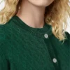 Jacquard Viscose Knit Fitted Cardigan