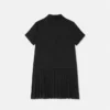 Kids Jacquard Satin Pleated Shirt Dress