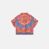 Kids Printed Silk Twill Crop Shirt