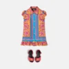 Kids Printed Silk Twill Dress