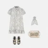 Kids Printed Silk Twill Shirt Dress