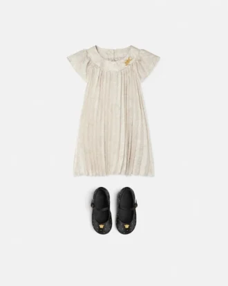 Kids Printed Twill Pleated Dress