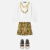 Kids Printed Twill Pleated Skirt