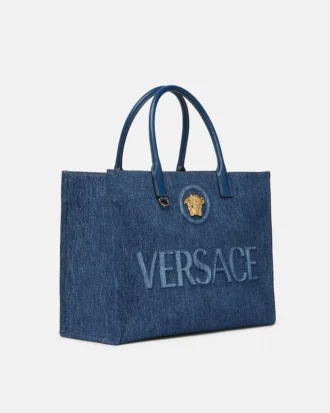 La Medusa Large Denim Tote