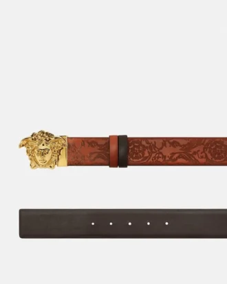 La Medusa Leather Reversible Belt 4 cm