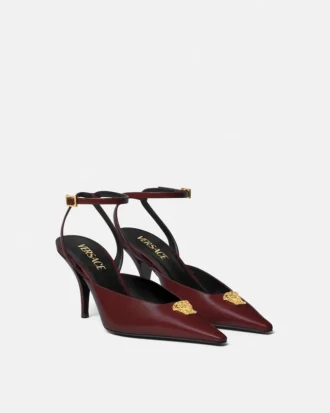 La Medusa Leather Slingbacks 85 mm