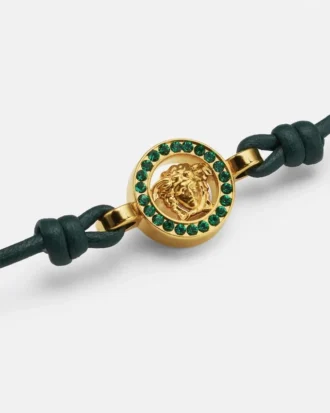 Medusa ’95 Crystal Leather Bracelet