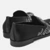 Medusa Embellished Satin Slippers