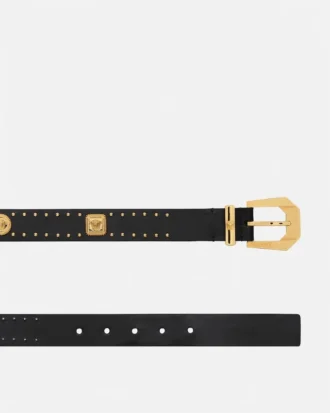 Medusa Heritage Embellished Leather Belt 3 cm