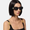Medusa Plaque Geometric Sunglasses