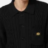 Mixed-Stitch Wool Knit Sweater