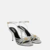 Opera Bow Metallic Sandals 85 mm