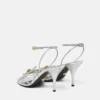 Opera Bow Metallic Sandals 85 mm