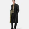 Plong&eacute; Leather Single-Breasted Coat