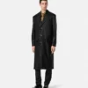 Plong&eacute; Leather Single-Breasted Coat