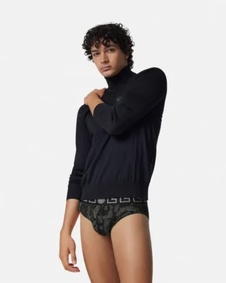 Printed Jacquard Cotton-Jersey Briefs