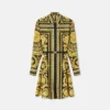 Printed Silk Twill Mini Shirt Dress