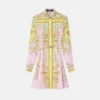 Printed Silk Twill Mini Shirt Dress