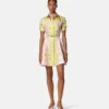 Printed Silk Twill Mini Shirt Dress
