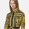 Printed Silk Twill Mini Shirt Dress
