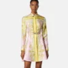 Printed Silk Twill Mini Shirt Dress