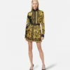Printed Silk Twill Pleated Mini Skirt
