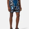 Printed Silk Twill Slim Shorts