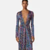 Printed Viscose-Jersey Midi Dress