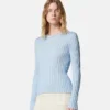 Ribbed Knit Viscose-Blend Crewneck Top
