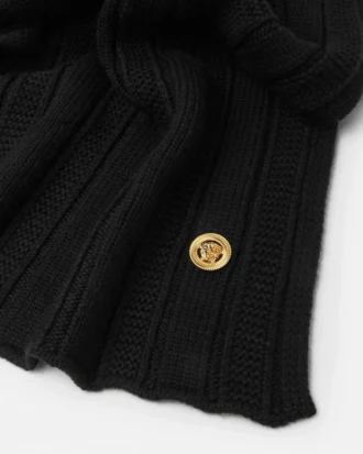 Ribbed Wool Knit Scarf