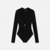 Safety Pin Draped Fitted Bodysuit
