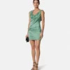 Safety Pin Draped Mini Dress