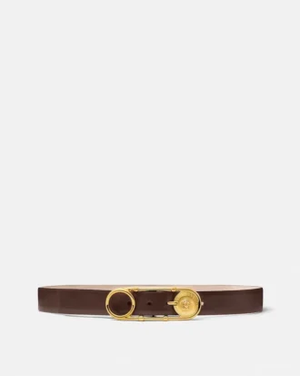 Safety Pin Leather Belt 3 cm