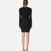 Safety Pin Ribbed-Knit Mini Dress