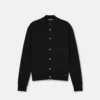 Silk-Cotton Knit Polo Cardigan