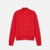Silk-Cotton Knit Polo Cardigan