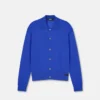 Silk-Cotton Knit Polo Cardigan