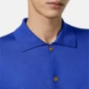 Silk-Cotton Knit Polo Cardigan