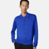 Silk-Cotton Knit Polo Cardigan