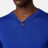 Silk-Cotton Knit V-Neck Sweater