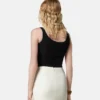 Stretch Crépe Jersey Draped Bodysuit
