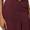 Stretch Gabardine Pencil Midi Skirt