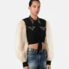 Studded Georgette Crop Shirt